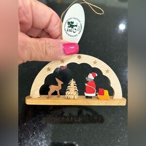 German Arch Xmas Santa Ornament